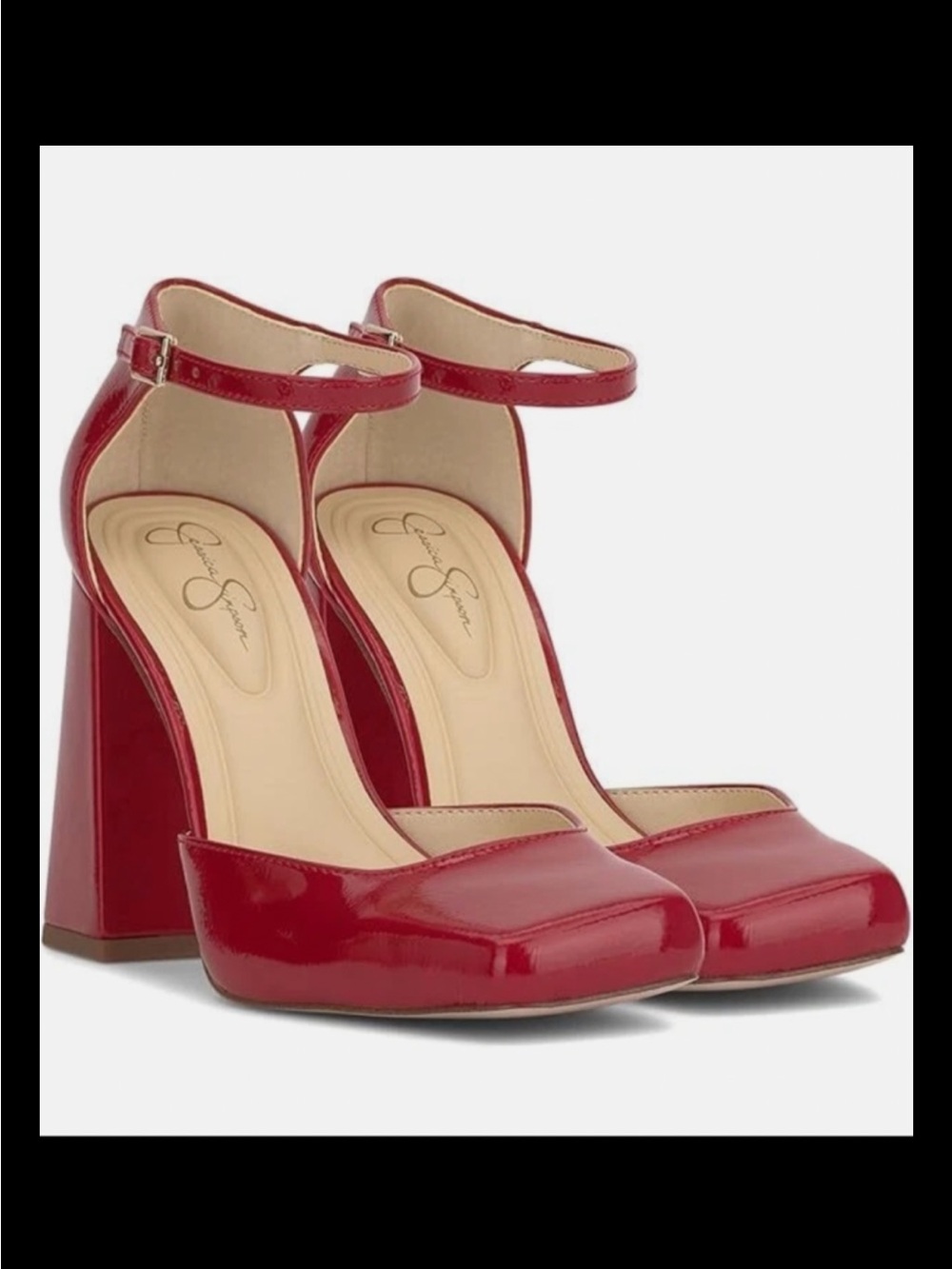 Jessica Simpson Women's Lollah Patent Leather Pumps in Red Size 7.5 New W/O Box